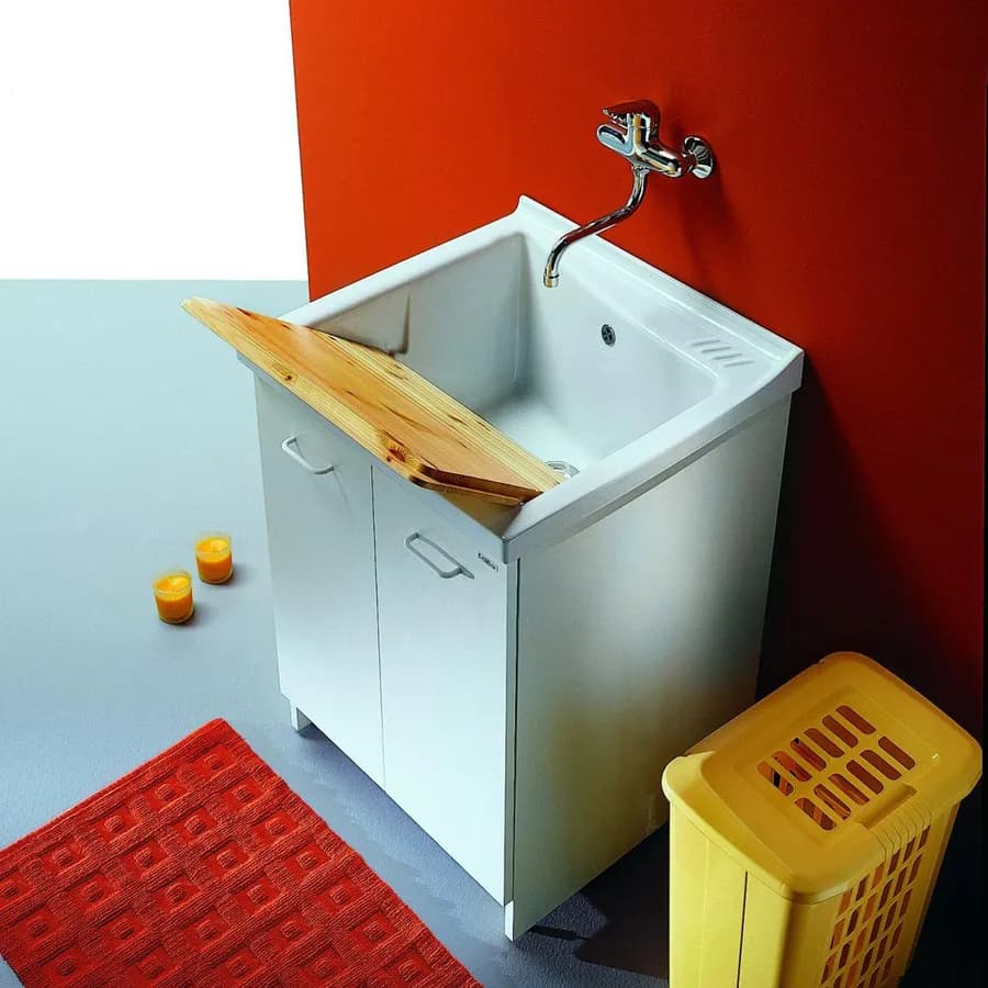 Mobile lavatoio lavello ceramica 2 ante Acqua Edilla Montegrappa 63x50x87 cm