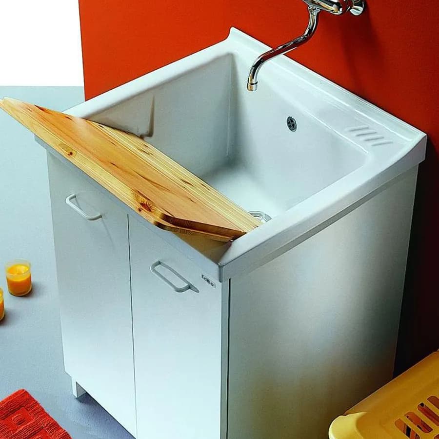 Mobile lavatoio lavello ceramica 2 ante Acqua Edilla Montegrappa 63x50x87 cm