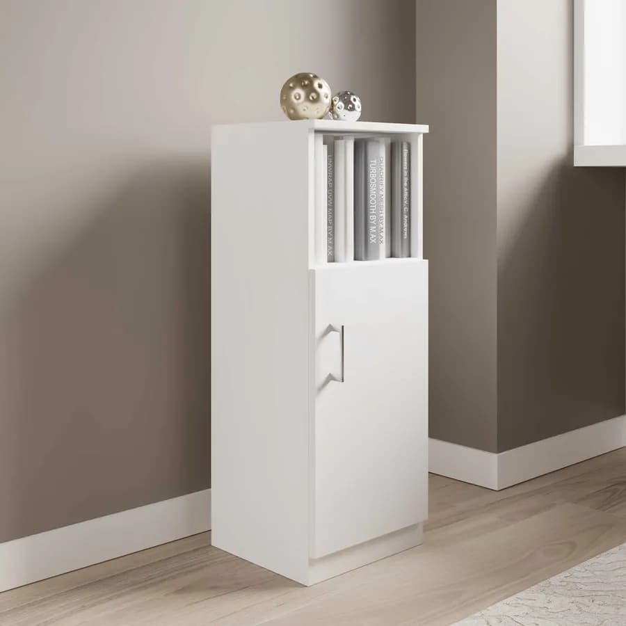 Mobile multiuso 31 cm in legno bianco a 3 scomparti - Aralia