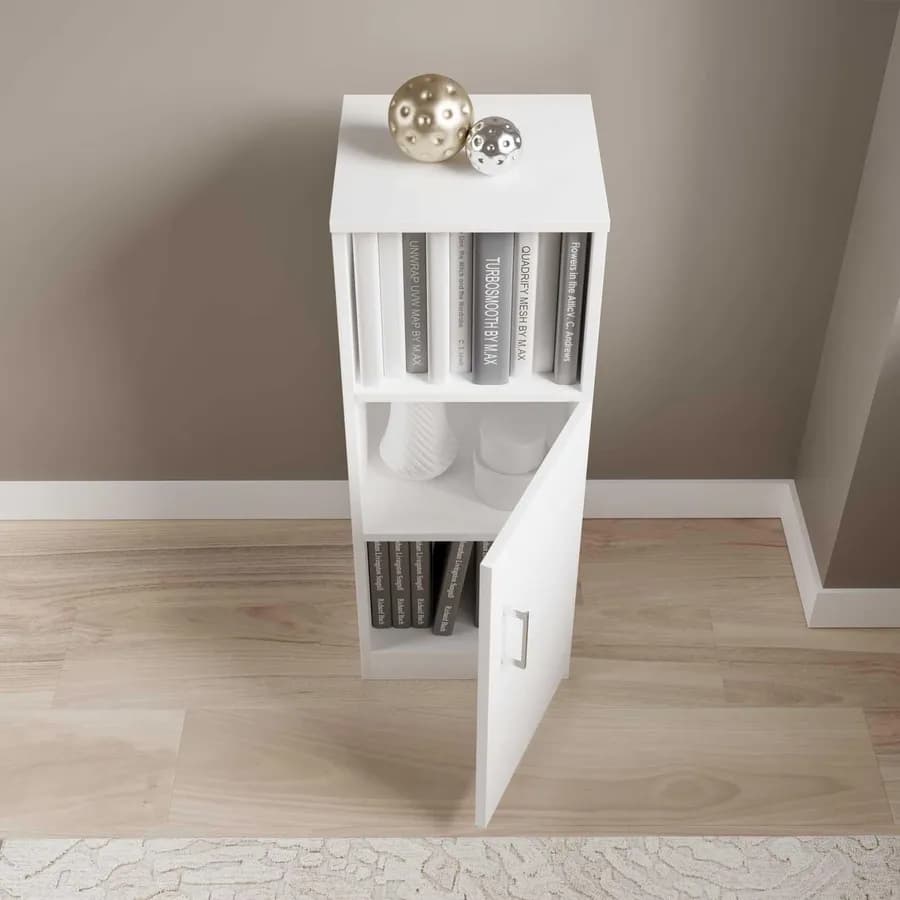 Mobile multiuso 31 cm in legno bianco a 3 scomparti - Aralia
