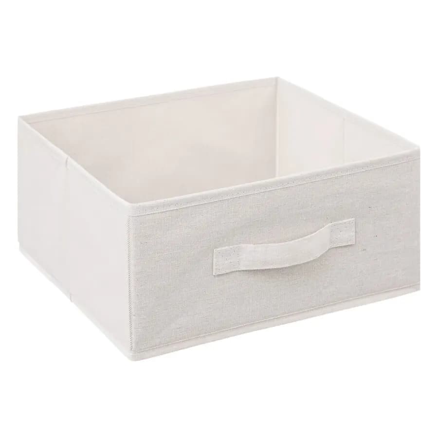 Mobile multiuso 66x79h cm in bambù naturale con 6 cassetti in tessuto bianco - Lascaux
