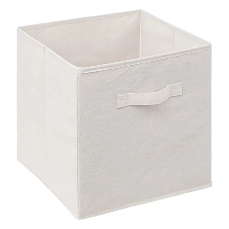 Mobile multiuso 66x79h cm in bambù naturale con 6 cassetti in tessuto bianco - Lascaux