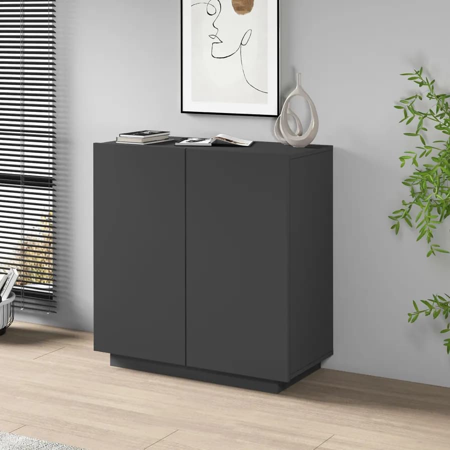 Mobile multiuso 80x86h cm antracite opaco con 2 ante - Canadian