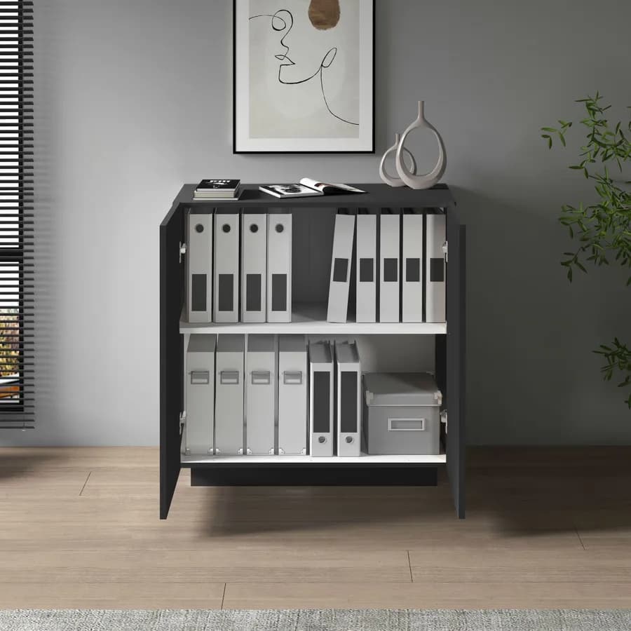 Mobile multiuso 80x86h cm antracite opaco con 2 ante - Canadian