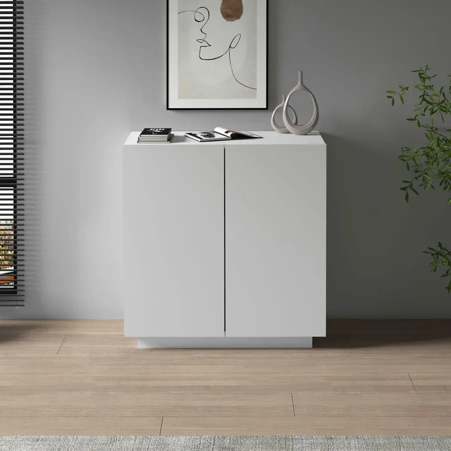 Mobile multiuso 80x86h cm bianco opaco con 2 ante - Canadian