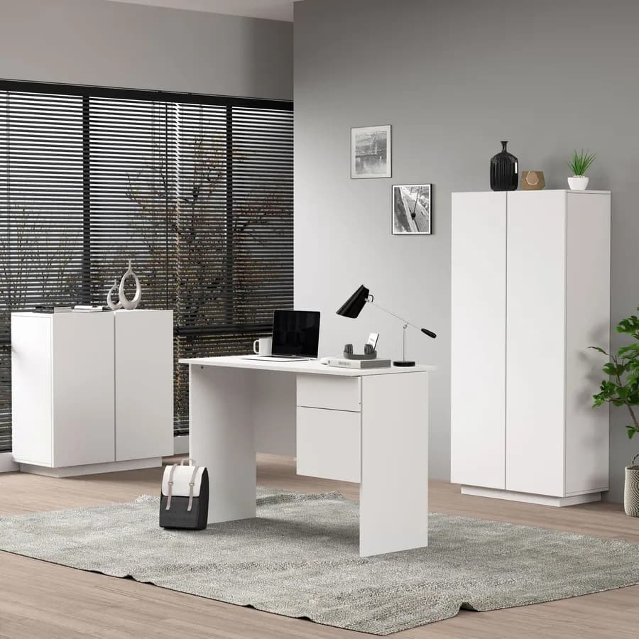 Mobile multiuso 80x86h cm bianco opaco con 2 ante - Canadian