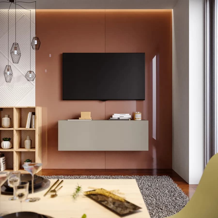 Mobile porta tv 120x40h cm sospeso tortora opaco - Kayros