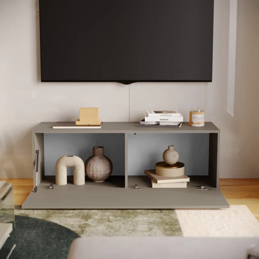 Mobile porta tv 120x40h cm a terra tortora opaco - Kayros