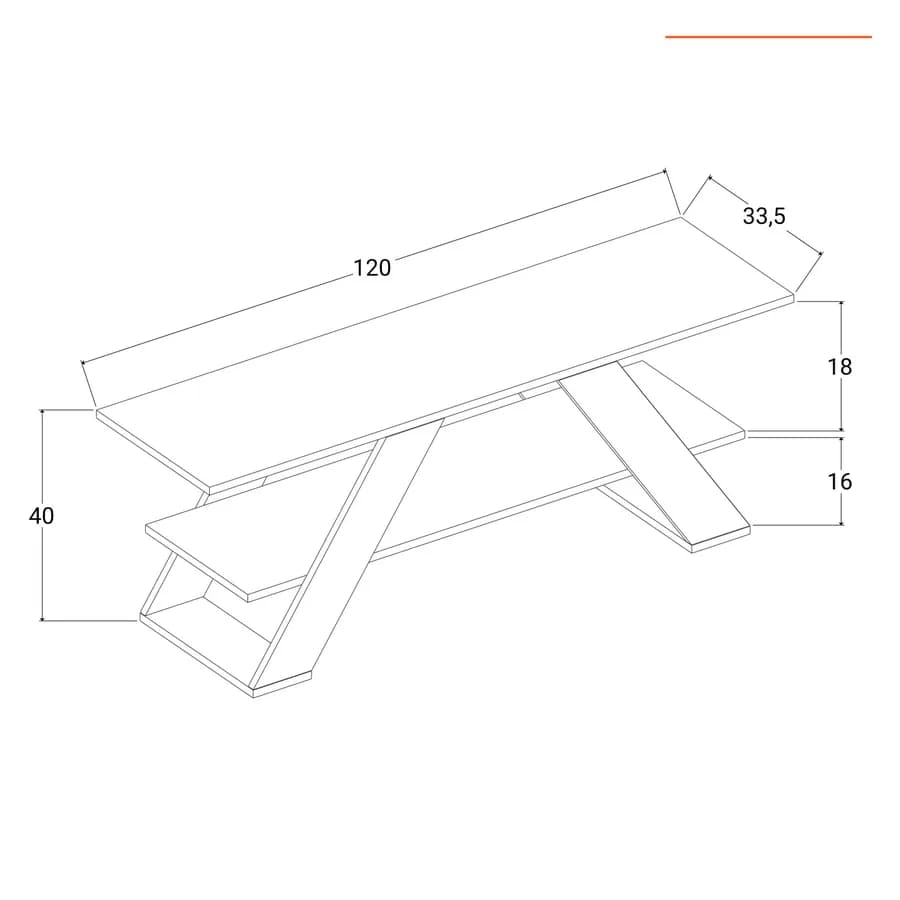 Mobile porta tv 120x40h cm in legno cashmere - Kantiko