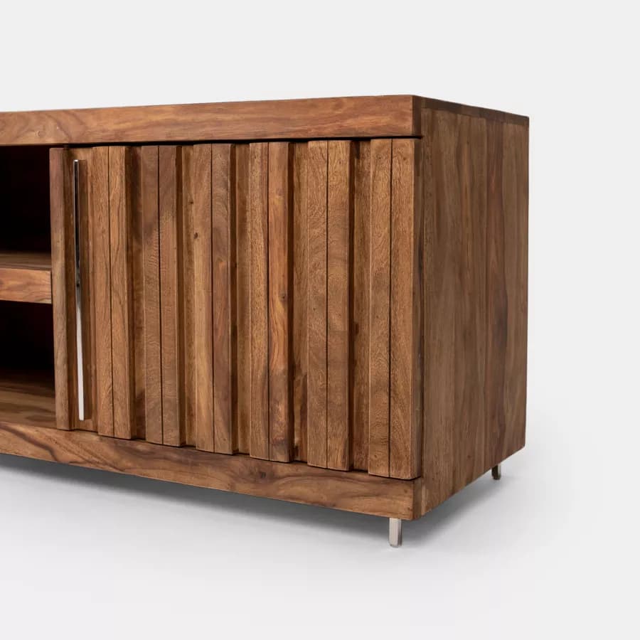 Mobile porta tv 175x45 cm in legno con due ante - Freia Sheesham
