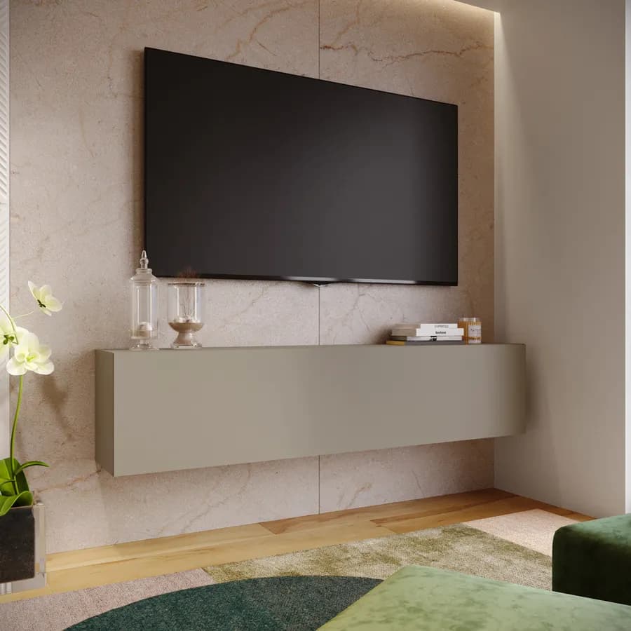 Mobile porta tv 180x40h cm a terra o sospeso tortora opaco - Kayros