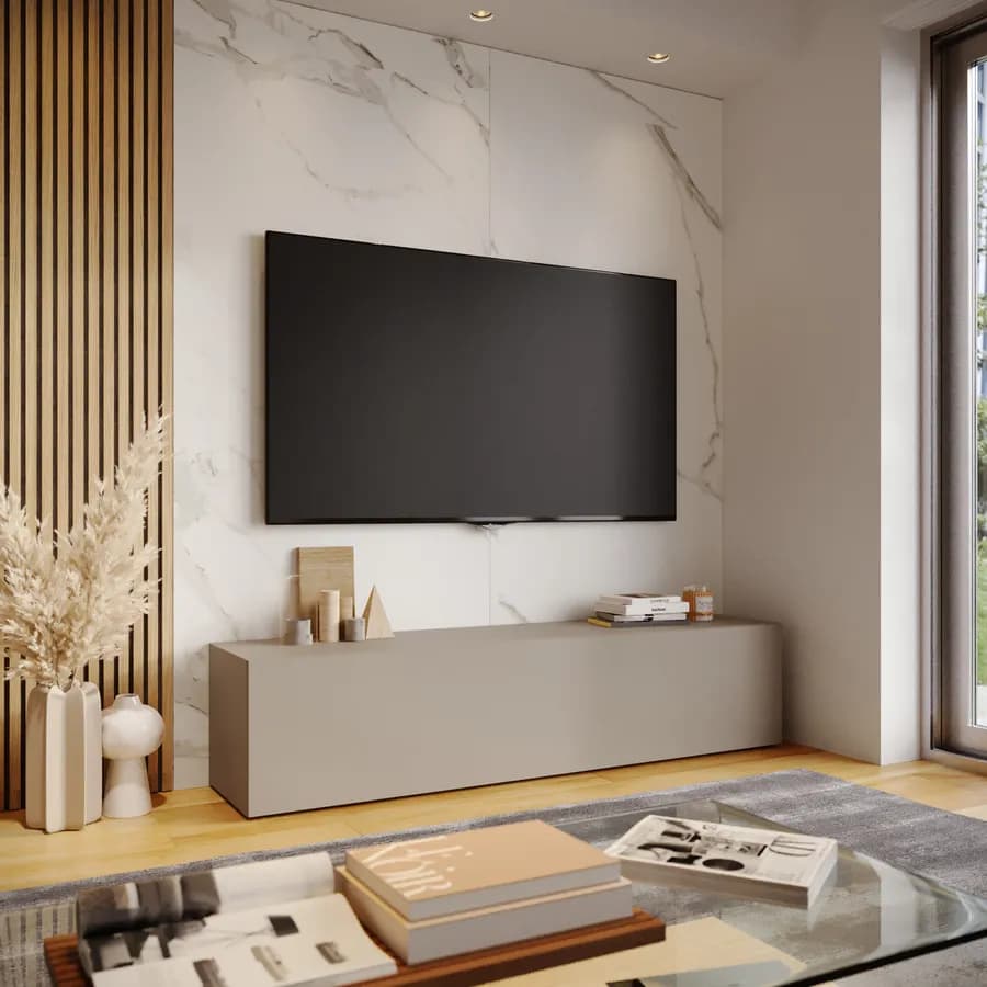 Mobile porta tv 180x40h cm a terra tortora opaco - Kayros