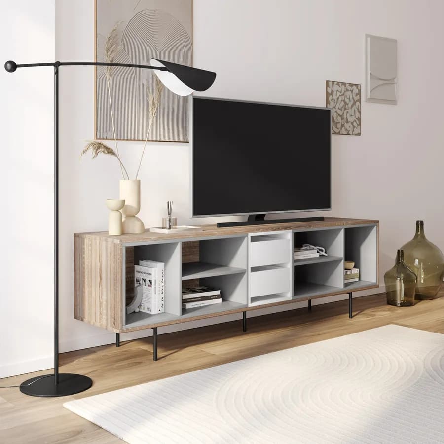 Mobile porta tv 180x56h cm in legno rovere sonoma - Prospecta