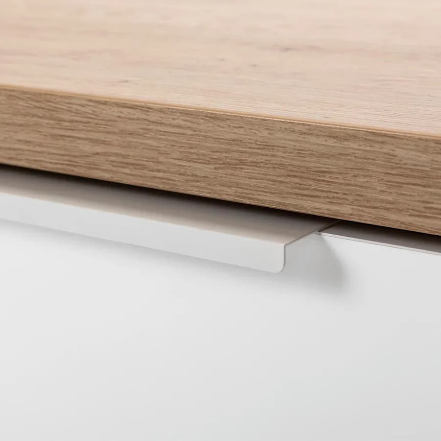 Mobile porta tv 240x41 cm in legno bianco lucido e rovere artisan - Boras living