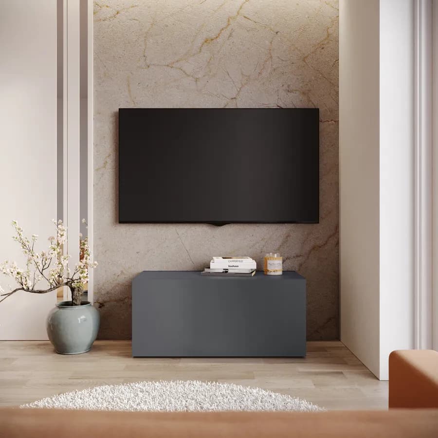 Mobile porta tv 90x40h cm a terra antracite opaco - Kayros