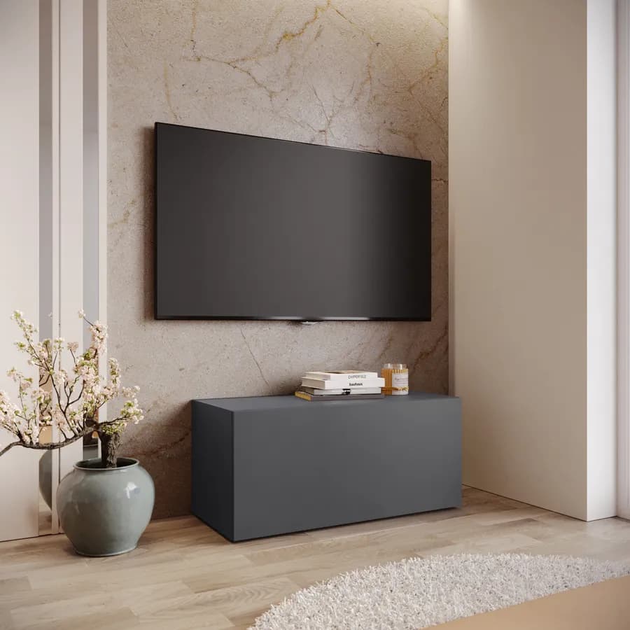 Mobile porta tv 90x40h cm a terra antracite opaco - Kayros
