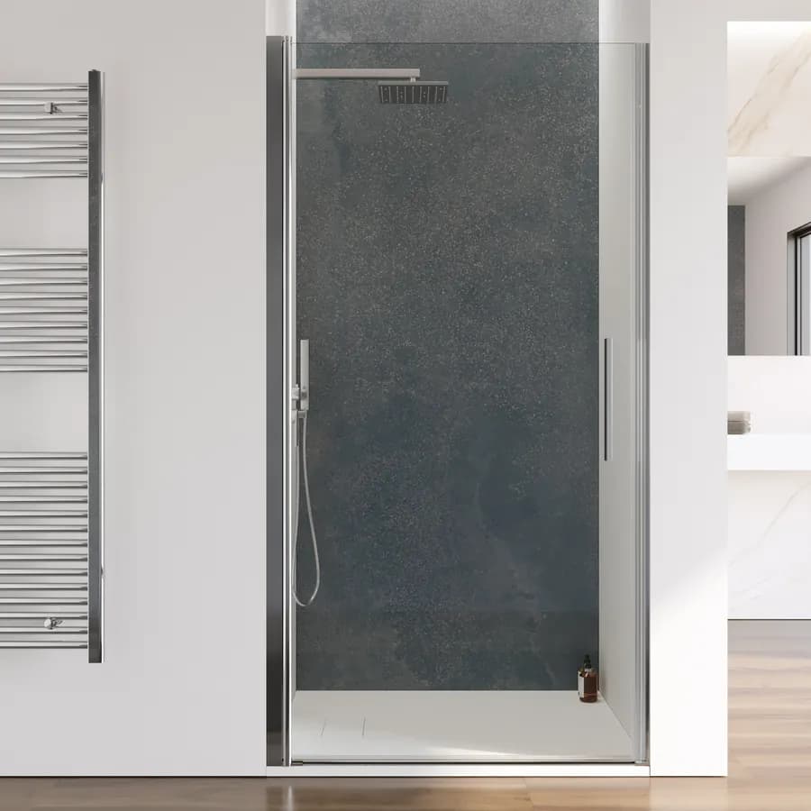 Nicchia doccia 100 cm con porta battente in vetro temperato trasparente - Nilo