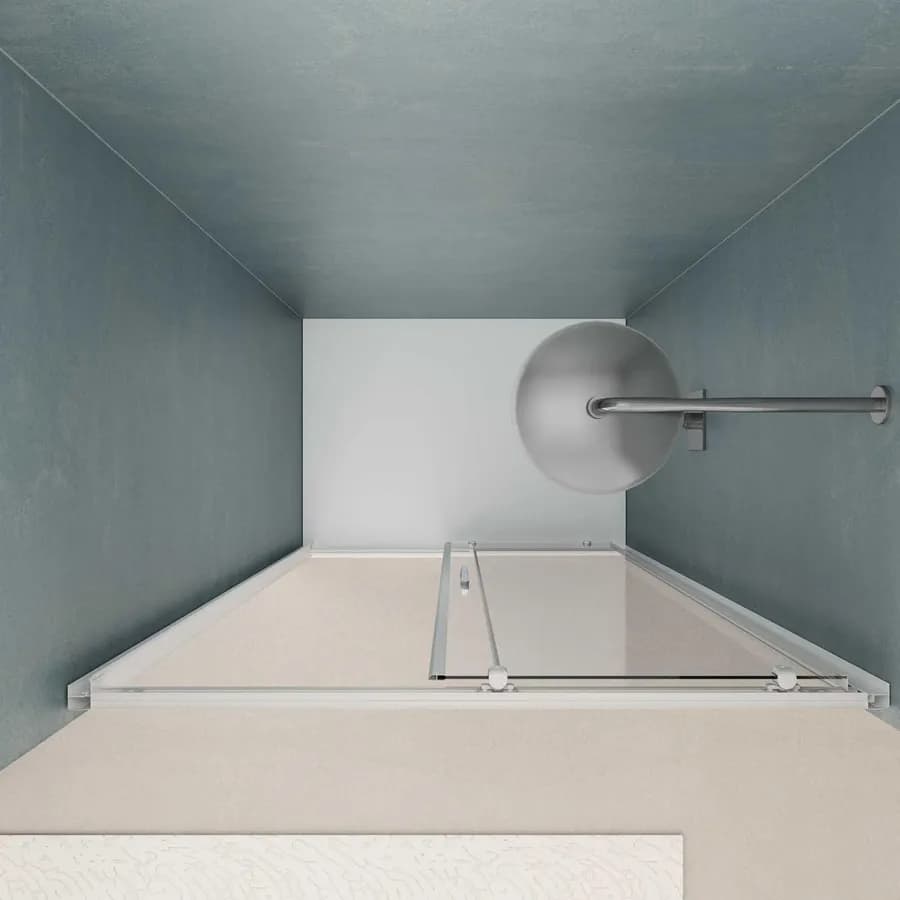 Box doccia nicchia 110 cm scorrevole con vetro trasparente e profilo bianco 185h - Lite