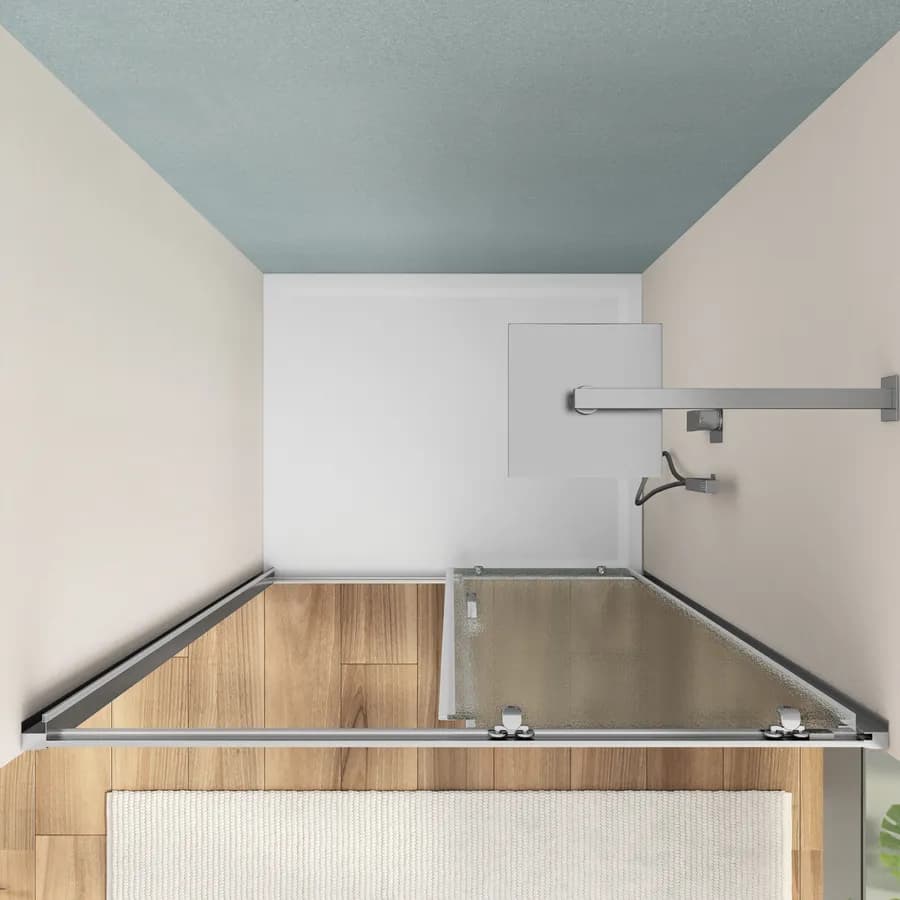 Box doccia nicchia 115 cm scorrevole con vetro stampato e profilo cromo 200h - Skin