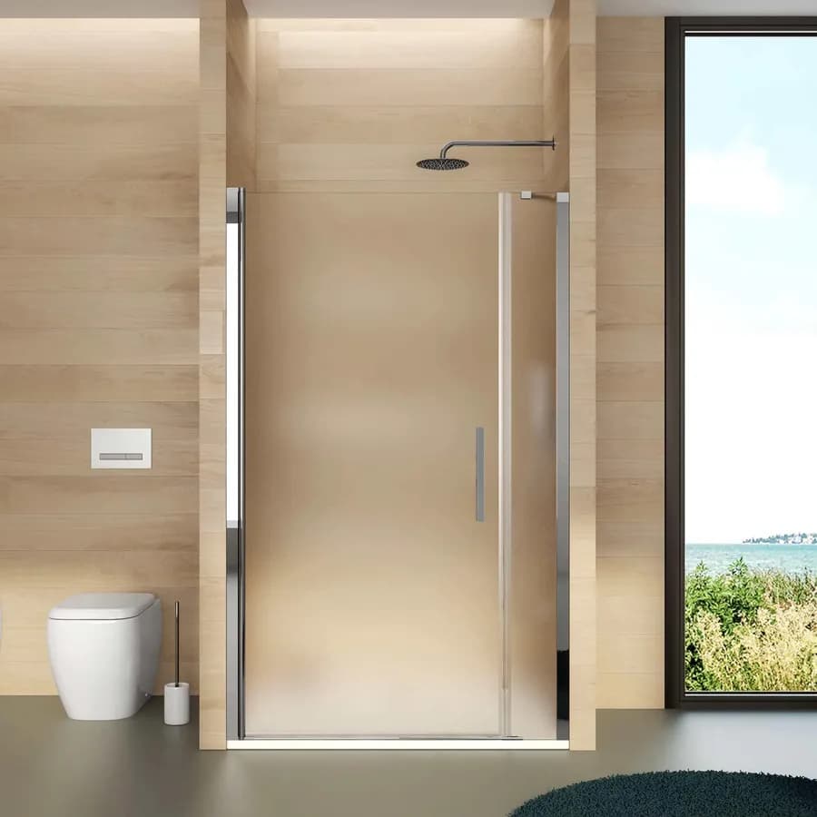 Nicchia doccia 115 cm porta battente 90 cm con lato fisso opaco - Nilo