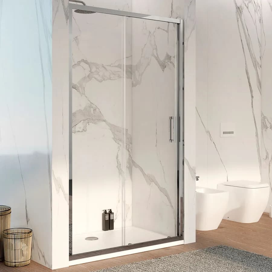 Nicchia doccia 115 cm scorrevole in vetro trasparente anticalcare profilo cromo 195h - Moritz