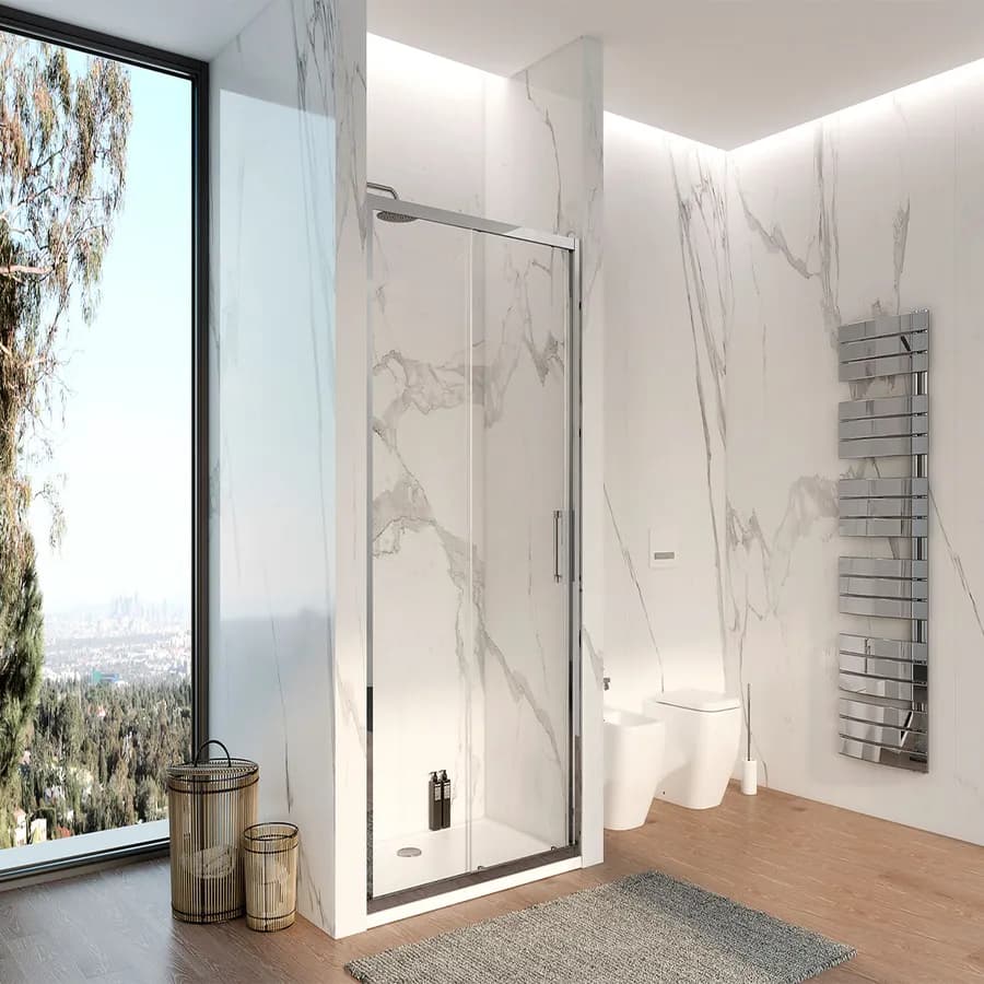 Nicchia doccia 115 cm scorrevole in vetro trasparente anticalcare profilo cromo 195h - Moritz