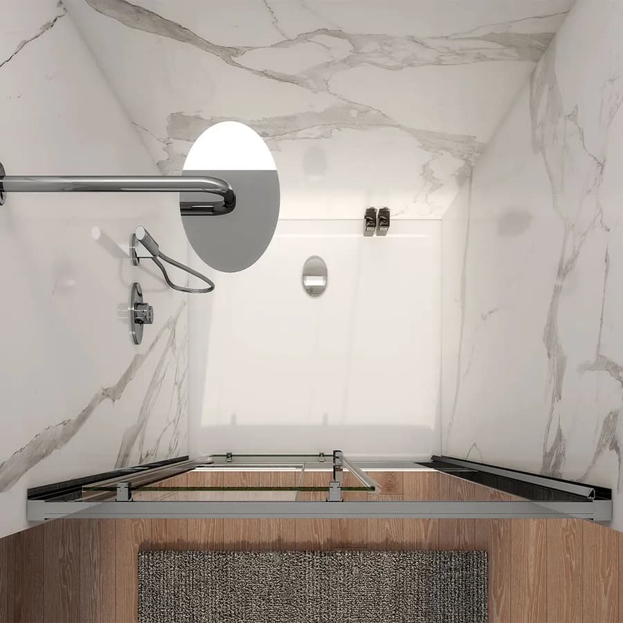 Nicchia doccia 115 cm scorrevole in vetro trasparente anticalcare profilo cromo 195h - Moritz