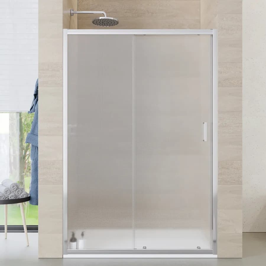 Nicchia doccia 130 cm scorrevole vetro temperato 6mm stampato 185h - Young