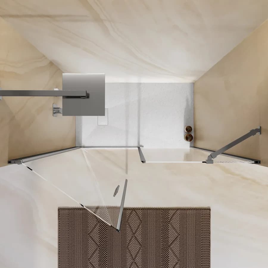 Box doccia nicchia 135 cm porta battente 75 cm con lato fisso trasparente 195h - Nilo