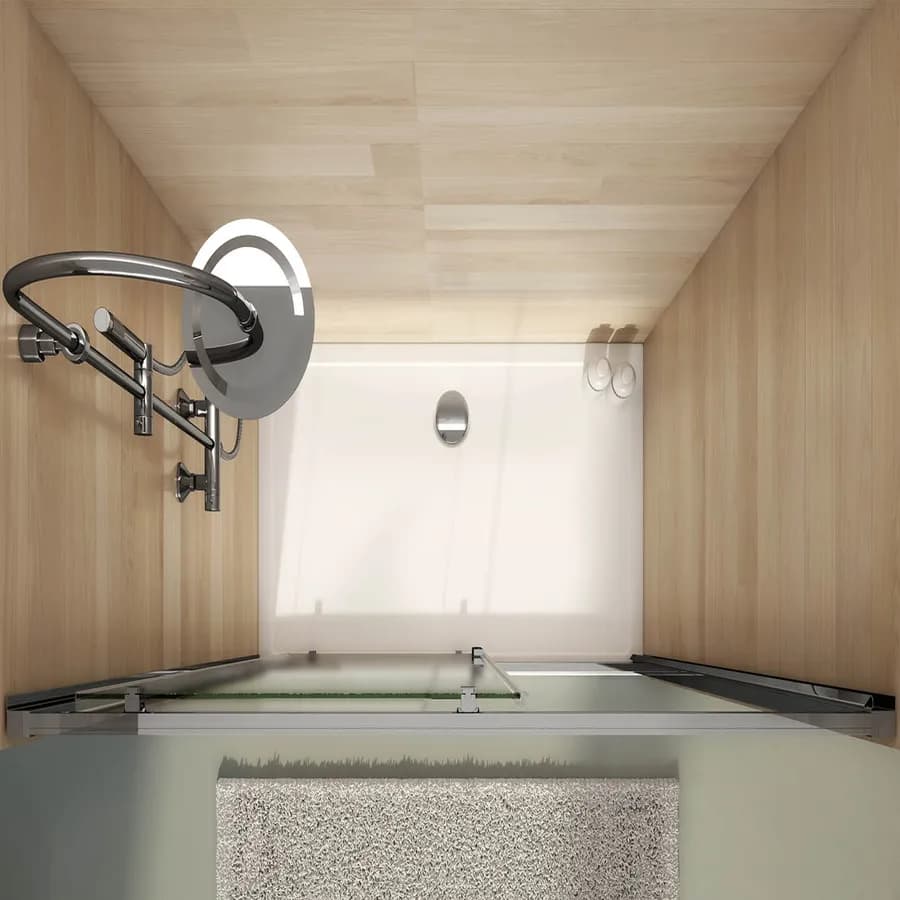 Box doccia nicchia 140 cm scorrevole vetro temperato opaco profilo cromo 195h - Moritz