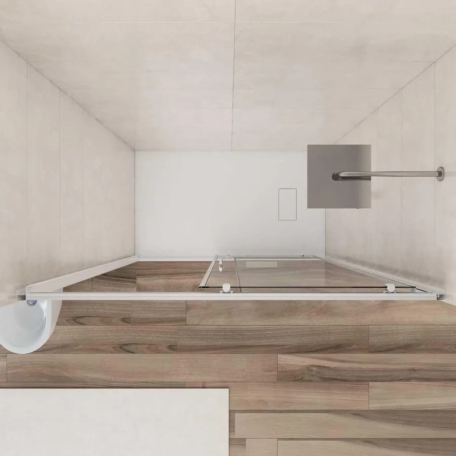 Box doccia nicchia 150 cm scorrevole con vetro trasparente e profilo bianco 185h - Lite
