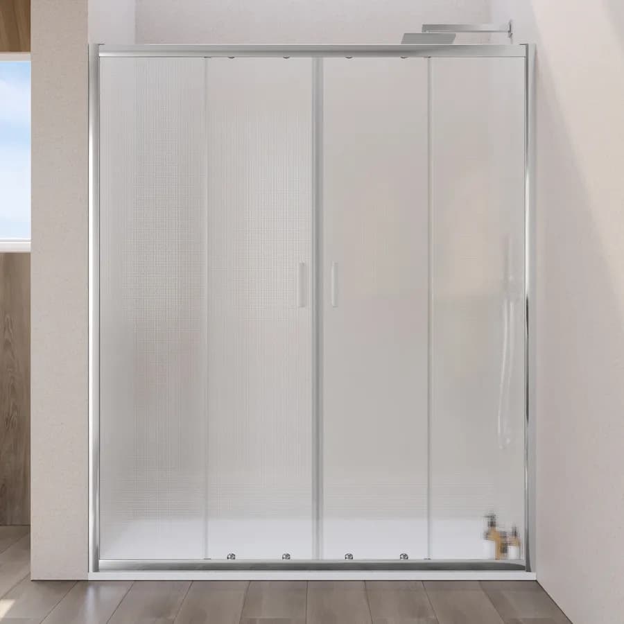Nicchia doccia 160 cm doppio scorrevole vetro temperato 6mm stampato 185h - Young