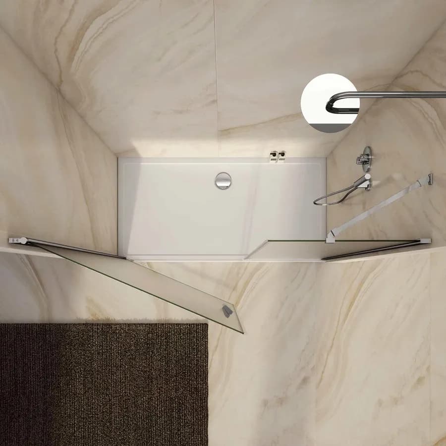 Box doccia nicchia 160 cm porta battente 95 cm con lato fisso opaco 195h - Nilo