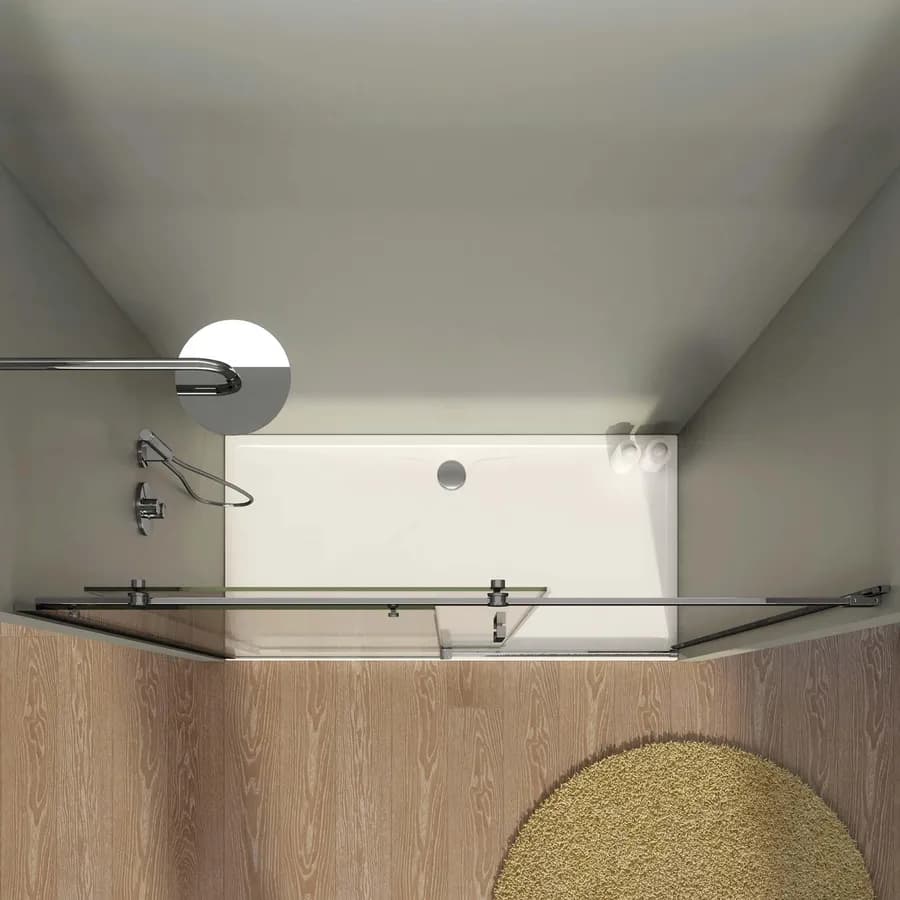 Box doccia nicchia 160 cm scorrevole vetro anticalcare trasparente profilo cromo 195h - Rail