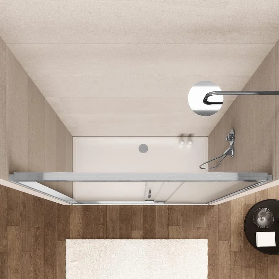 Box doccia nicchia 160 cm scorrevole verso dx 3 ante anticalcare opaco e profilo cromo 195h - Teknic
