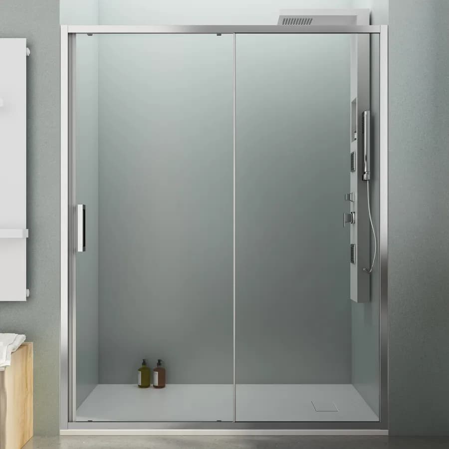 Nicchia doccia 170 cm scorrevole in vetro trasparente anticalcare profilo cromo 195h - Moritz