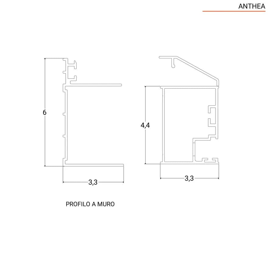 Nicchia 170 cm scorrevole SoftClose 8mm anticalcare 200h - Anthea