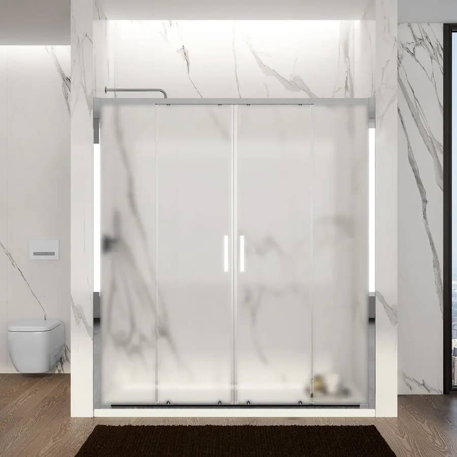 Box doccia nicchia 180 cm doppio scorrevole vetro temperato opaco profilo cromo 195h - Moritz