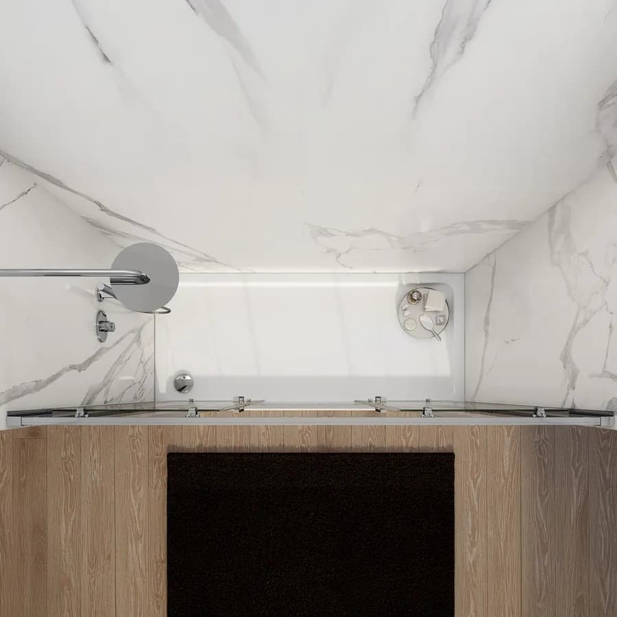 Box doccia nicchia 180 cm doppio scorrevole vetro temperato opaco profilo cromo 195h - Moritz