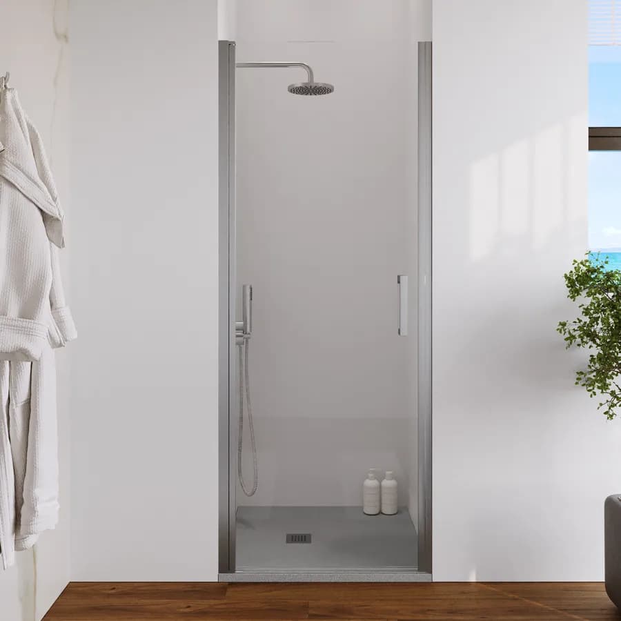 Box doccia nicchia 70 cm battente con vetro anticalcare trasparente e profilo cromo 200h - Artego