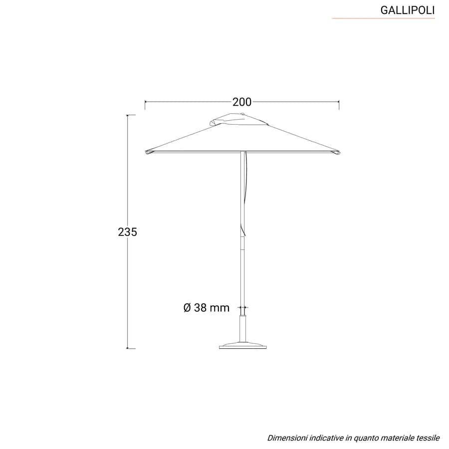 Ombrellone da giardino 1,5x2 m palo centrale telo ecrù - Gallipoli