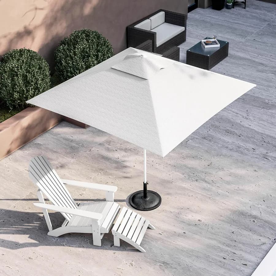 Ombrellone da giardino 2x2 m palo centrale telo bianco - Belize