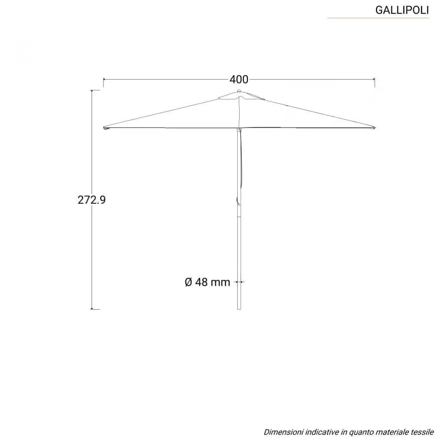 Ombrellone da giardino 3x4 m in legno palo centrale telo ecrù - Gallipoli