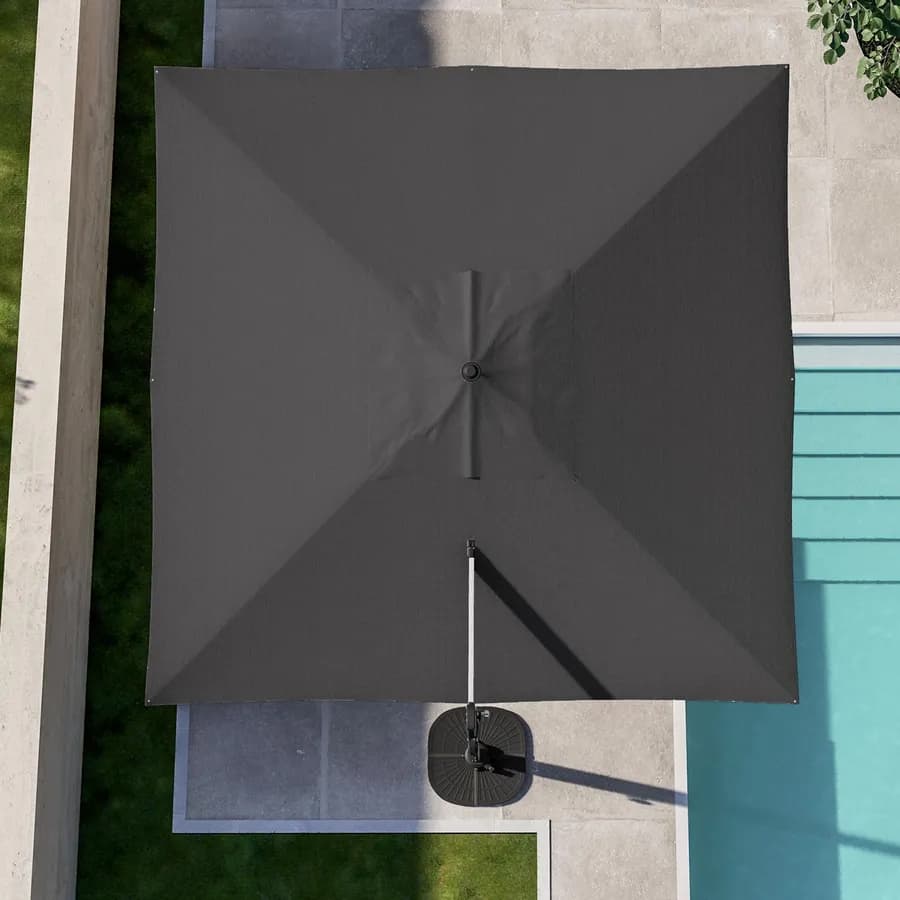 Ombrellone da giardino 4x4 m palo laterale telo grigio - Porto Cervo