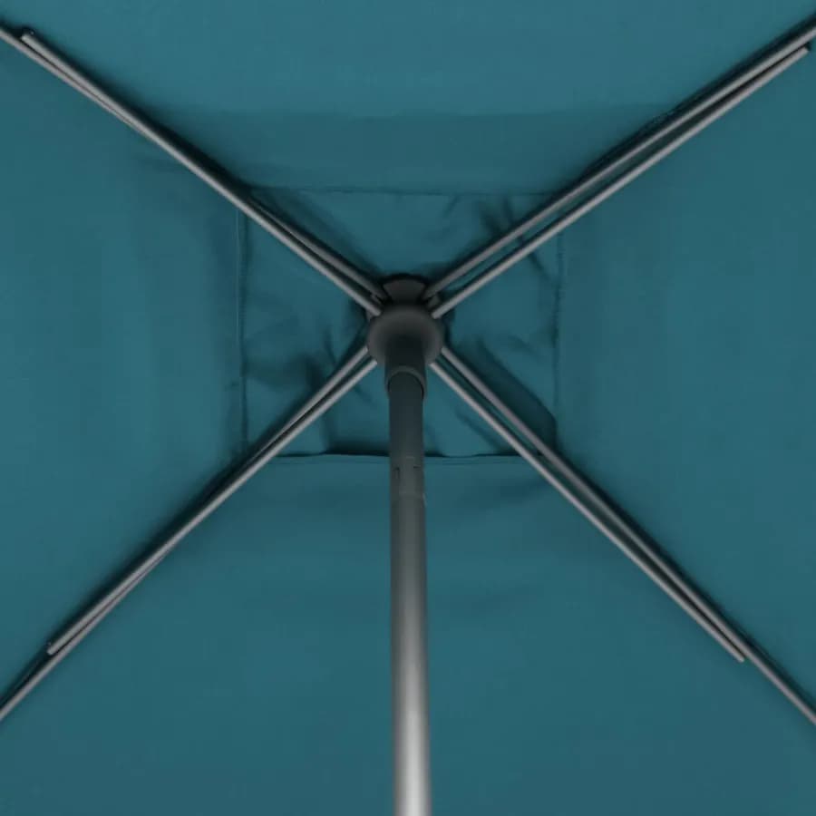 Ombrellone palo centrale 2,5x2,5 m in acciaio con telo blu pavone - Soraia