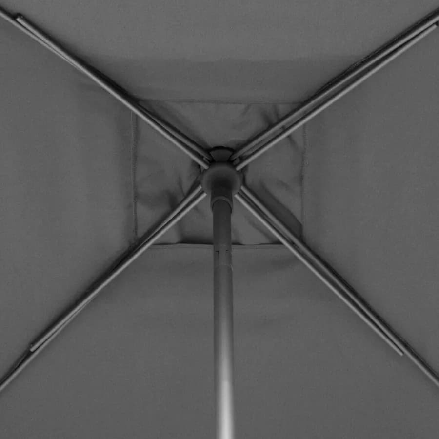 Ombrellone palo centrale 2,5x2,5 m in acciaio con telo grigio ardesia - Soraia