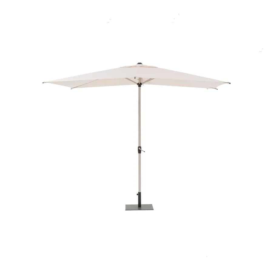 Ombrellone palo centrale 2x3 m in alluminio con snodo e telo crema - Huda