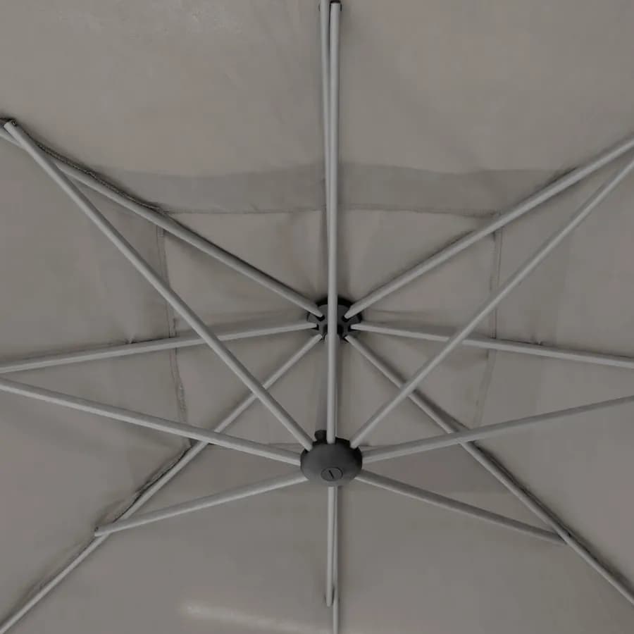 Ombrellone palo laterale 2,5x2,5 m con telo tortora - Cannes