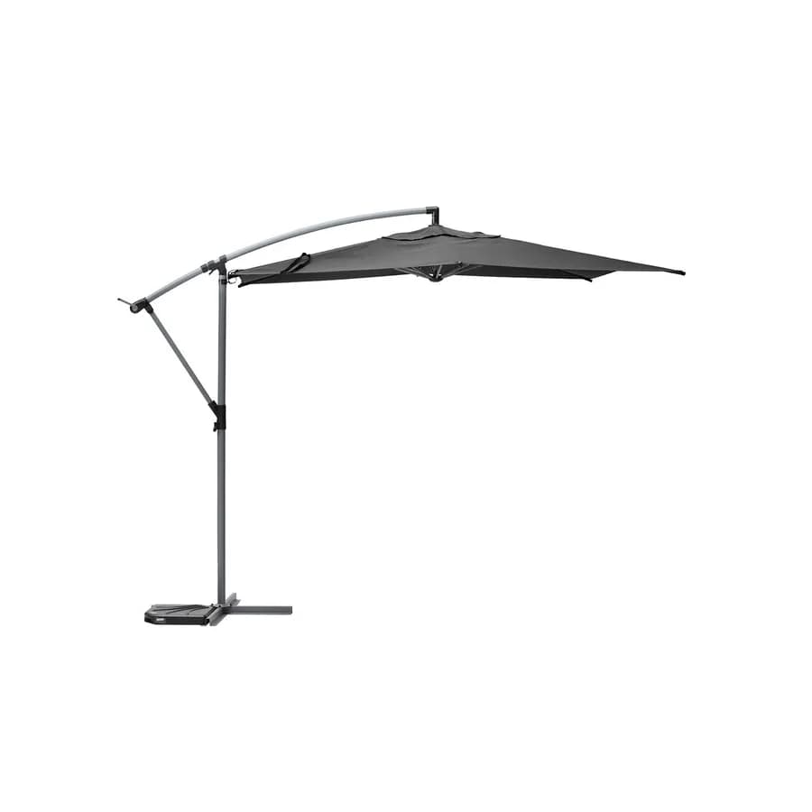 Ombrellone rotondo 300 cm palo laterale e telo grigio scuro - Cannes