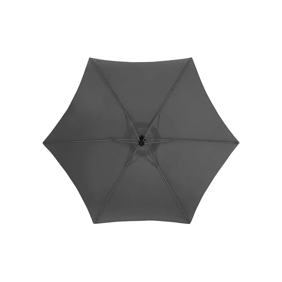 Ombrellone rotondo 300 cm palo laterale e telo grigio scuro - Cannes